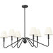 Kennedy 6 Light 41.63 inch Natural Black Linear Pendant Ceiling Light in Ivory Linen